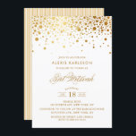 Invitation de bat mitzvah de confettis de feuille<br><div class="desc">L'invitation moderne et élégante de bat mitzvah comportant des confettis d'or de faux pointille. Les articles assortis sont disponibles.</div>