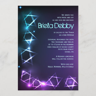 Invitation de bat mitzvah de guide d'ÉTOILE et