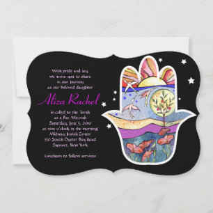 Invitation de Bat Mitzvah HAMSA BEAUTY