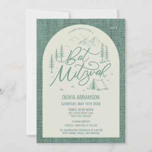 Invitation de Bat Mitzvah thème camp en plein air