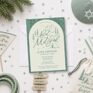 Invitation de Bat Mitzvah thème camp en plein air