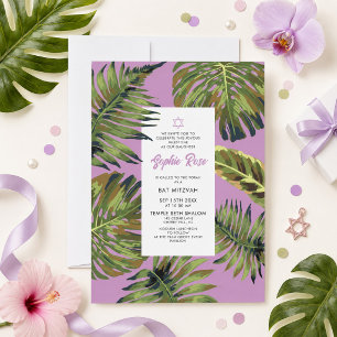 Invitation de Bat Mitzvah tropicale Feuille de Pal