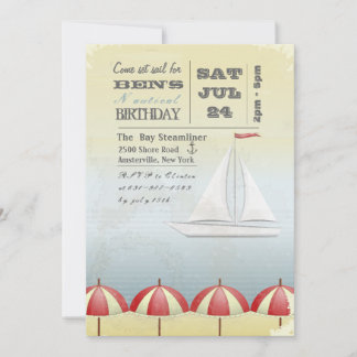 Invitation de bateau à voile vintage