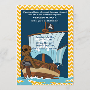 Invitation de bateau de pirate