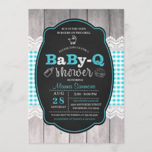 Invitation de BBQ de baby shower du bébé Q