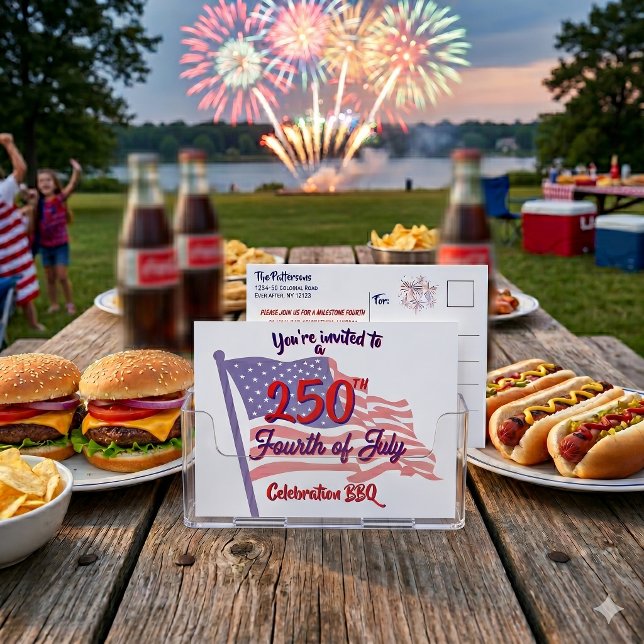 Invitation de BBQ du 14 juillet Écriture patriotiq (Créateur téléchargé)