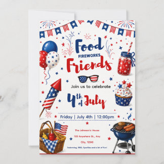 Invitation de BBQ du 4 juillet : Invitation de fêt