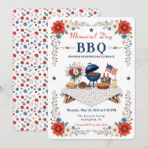 Invitation de BBQ pour le Memorial Day de l'Amériq