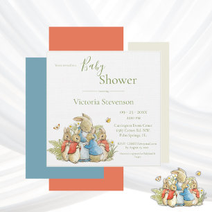 Invitation de Beatrix Potter Green Baby shower