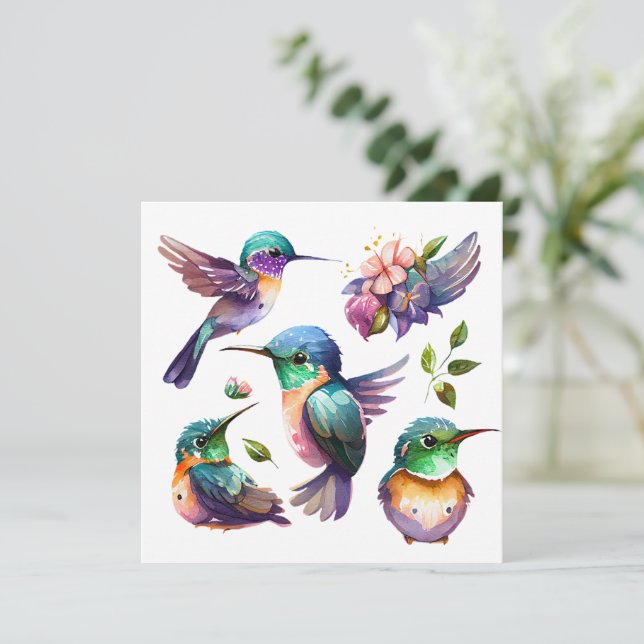 Invitation De beaux colibris pour les amateurs d'oiseaux (Debout devant)