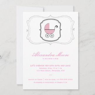 Invitation de bébé buggy