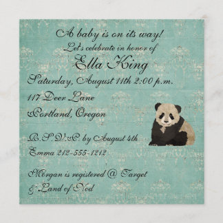 Invitation de bébé d'ours panda