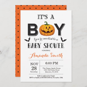 Invitation de bébé garçon douche Halloween