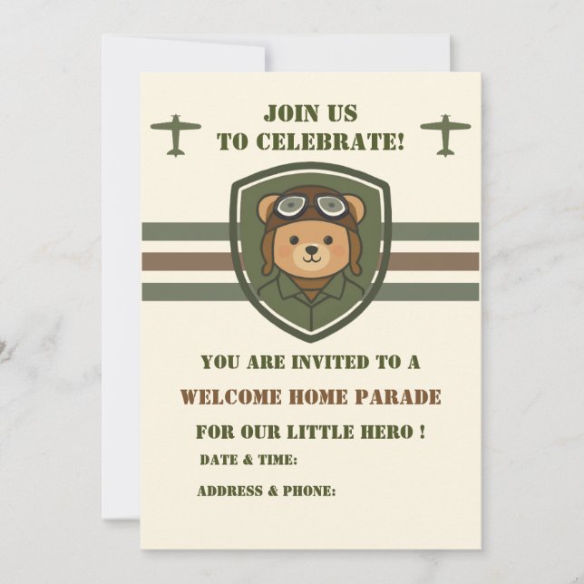 Invitation de bienvenue à la maison pour l'ours av (Devant)
