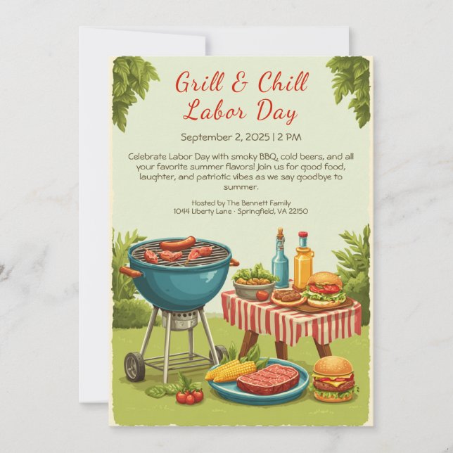 Invitation de bière BBQ de la fête du Travail – Ba (Devant)