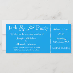 Invitation de billet Aqua Blue Jack et Jill Shower