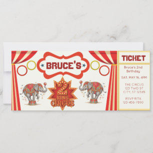 Invitation de billet d'anniversaire de 2 ans de Tw