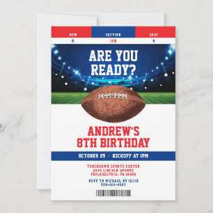 Invitation de billet d'anniversaire de Football po