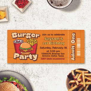 Invitation de billet d'anniversaire pour garçon fê