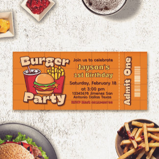 Invitation de billet d'anniversaire pour garçon fê