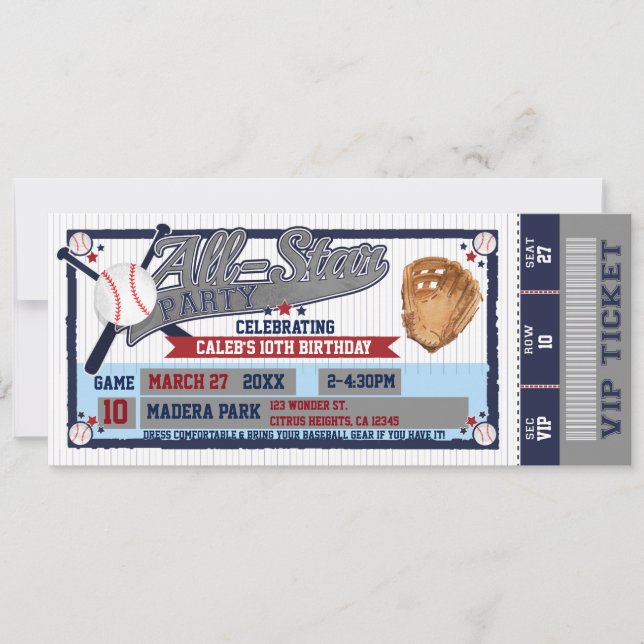 Invitation de billet d'anniversaire pour une fête  (Devant)
