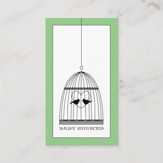 Invitation de billet de Baby shower de cage cardia (Devant)