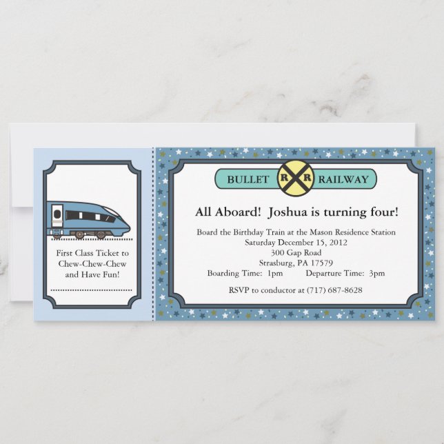 Invitation de billet de chemin de fer de balle (Devant)