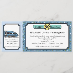 Invitation de billet de chemin de fer de balle
