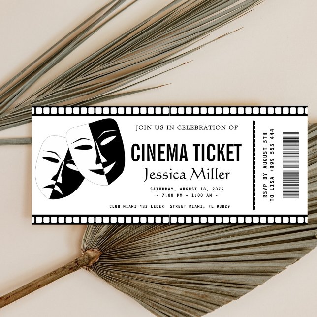 Invitation de billet de cinéma (Créateur téléchargé)