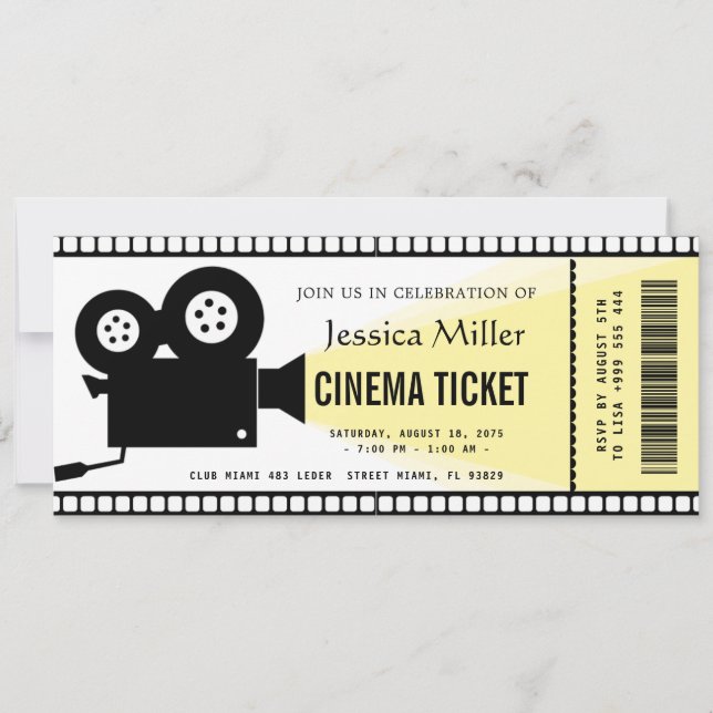 Invitation de billet de cinéma (Devant)