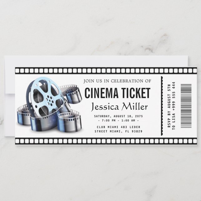 Invitation de billet de cinéma (Devant)