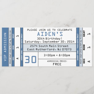 Invitation de billet de concert bleu