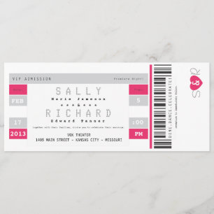 Invitation de billet de concert dans les roses