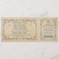 Invitation de billet de croisière Vintage Mariage