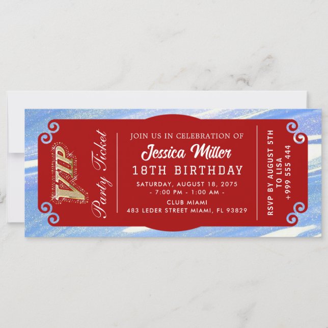 Invitation de billet de fête (Devant)