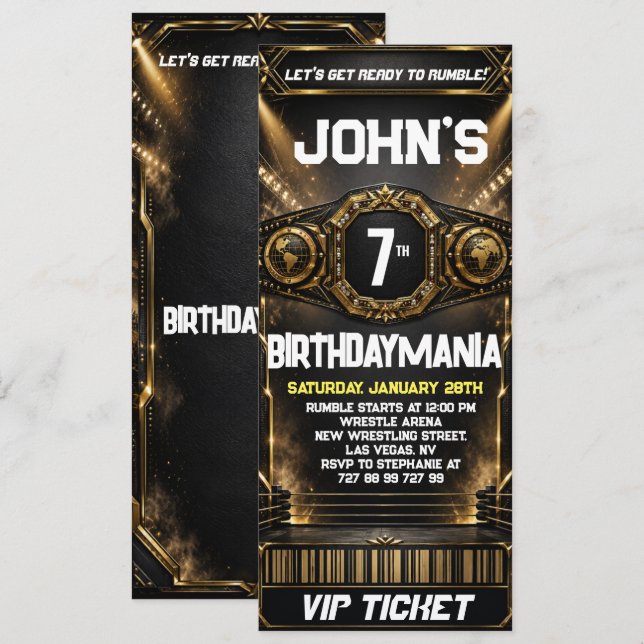 Invitation de billet de fête d'anniversaire de lut (Devant / Derrière)