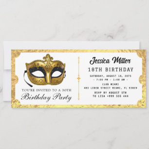 Invitation de billet de fête d'anniversaire doré