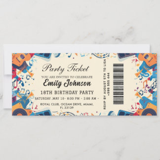 Invitation de billet de fête d'anniversaire doré 2