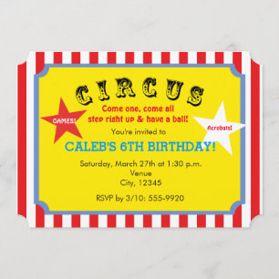 Invitation de billet de fête d'anniversaire rayée 