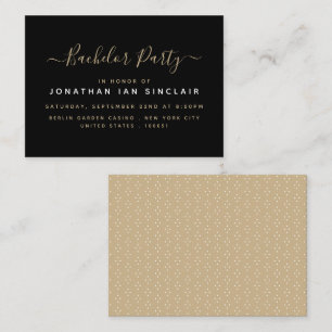 Invitation de billet de fête de Bachelor à écritur