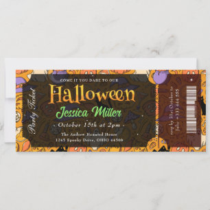 Invitation de billet de fête Halloween effrayante