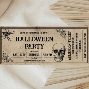 Invitation de billet de fête Halloween vintage