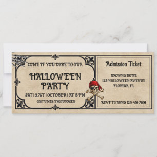 Invitation de billet de fête Halloween vintage