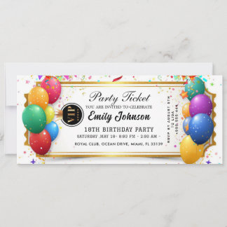 Invitation de billet de fête or 2026