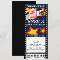 Invitation de billet de fête VIP de cinéma de film