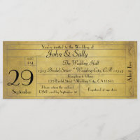 Invitation de billet de mariage de style ancien vi