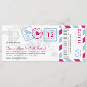 Invitation de billet de par avion de carte