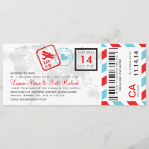 Invitation de billet de par avion de carte