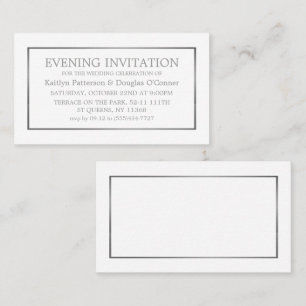 Invitation de billet de soirée moderne White & Sil