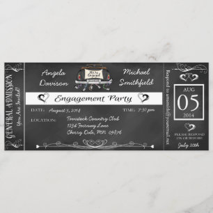 Invitation de billet de tableau de partie de
